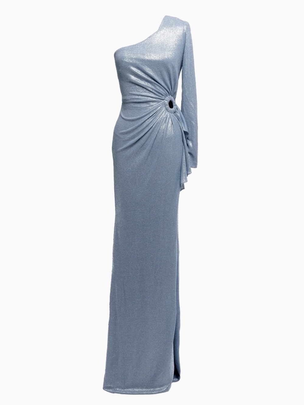 DRESS THE POPULATION summer gown ice blue multi